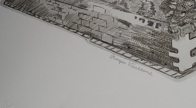 Roger VIEILLARD : Paris : Abbaye Sainte-Geneviève - Gravure (détail)