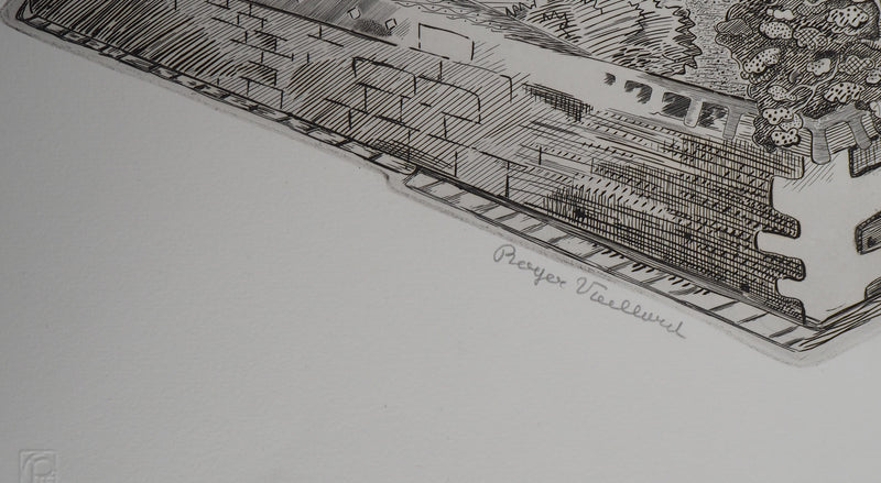 Roger VIEILLARD : Paris : Abbaye Sainte-Geneviève - Gravure (détail)