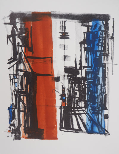 Maria Helena VIEIRA DA SILVA : Arrivée en ville (Goldoni), Lithographie originale (vue générale) - Crédit photo : Galerie Art.Paris