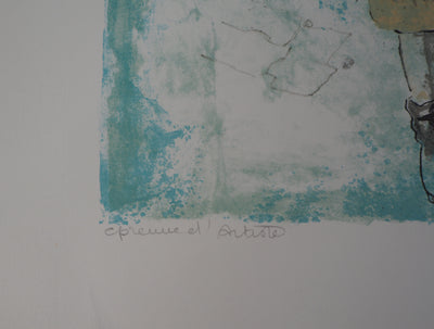 Victor VIKO : Discussion sur le port - Lithographie (détail)