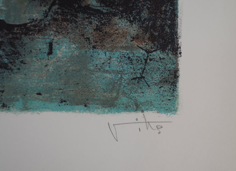 Victor VIKO : Discussion sur le port - Lithographie (détail)