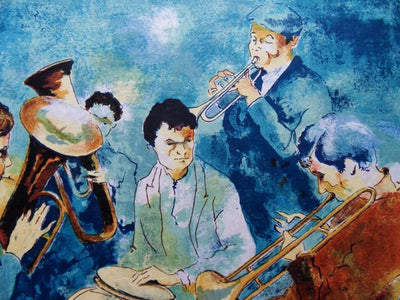 Victor VIKO : L'orchestre - Lithographie (détail)