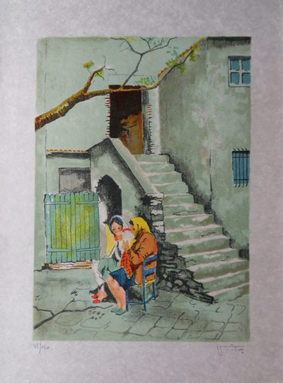 Victor VIKO : Les vieilles dames - Lithographie