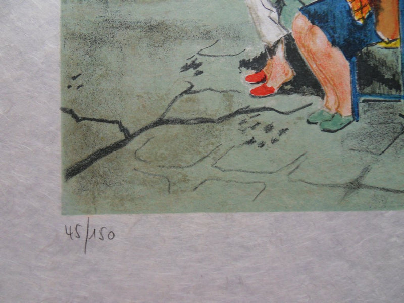 Victor VIKO : Les vieilles dames - Lithographie (détail)