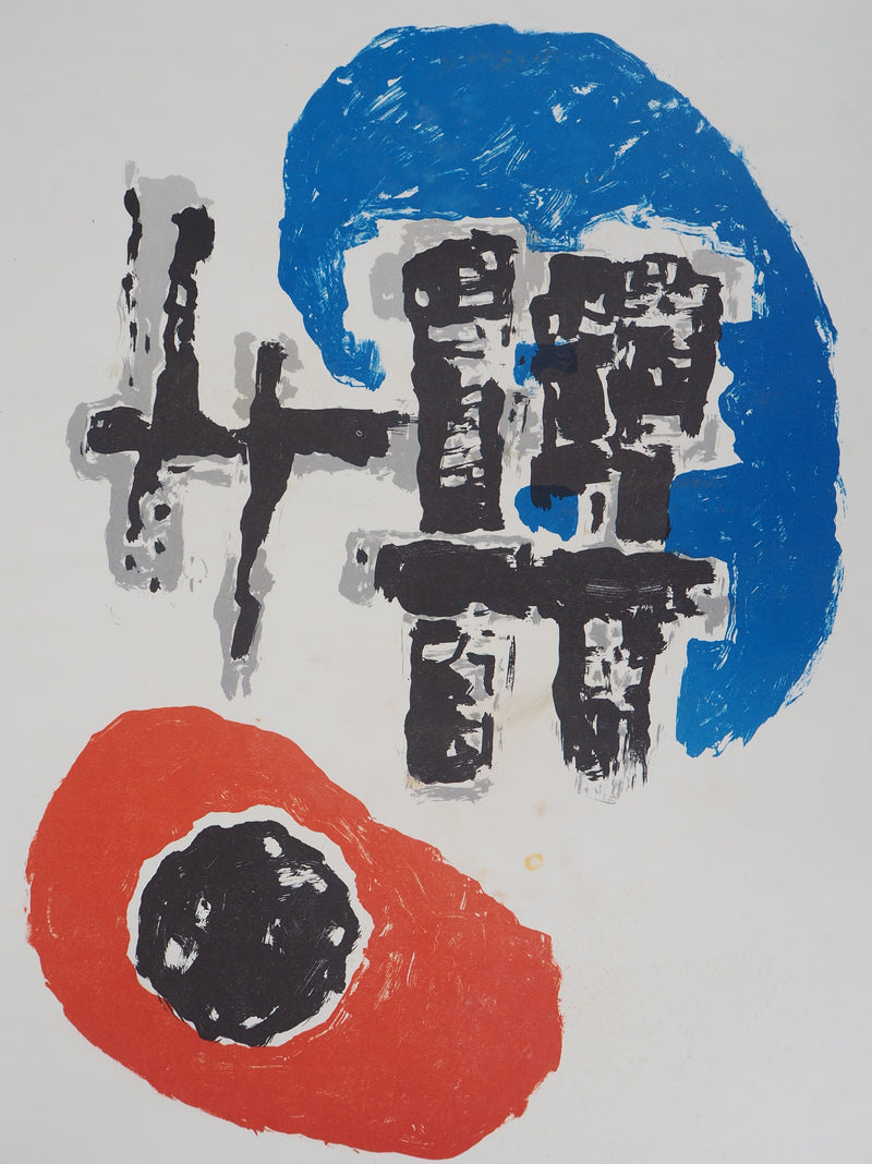 Jean VILLERI : Composition bleue et rouge, 1969 - Affiche