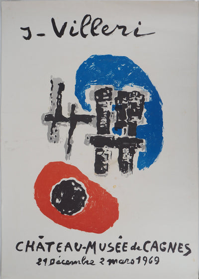 Jean VILLERI : Composition bleue et rouge, 1969 - Affiche (détail)
