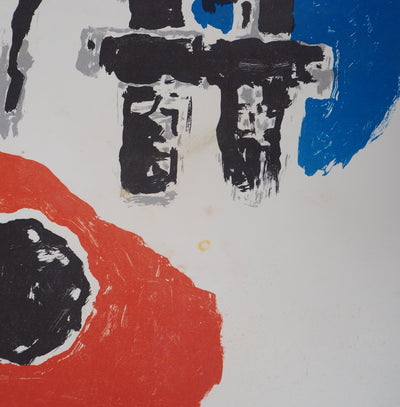 Jean VILLERI : Composition bleue et rouge, 1969 - Affiche (détail)