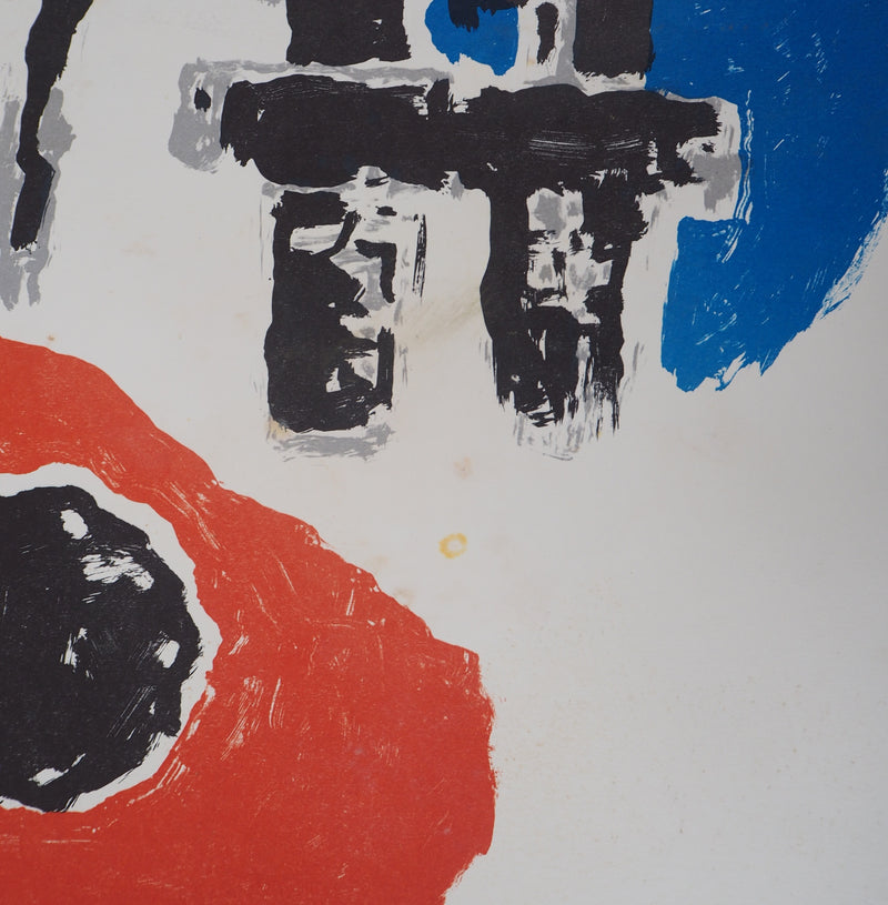 Jean VILLERI : Composition bleue et rouge, 1969 - Affiche (détail)