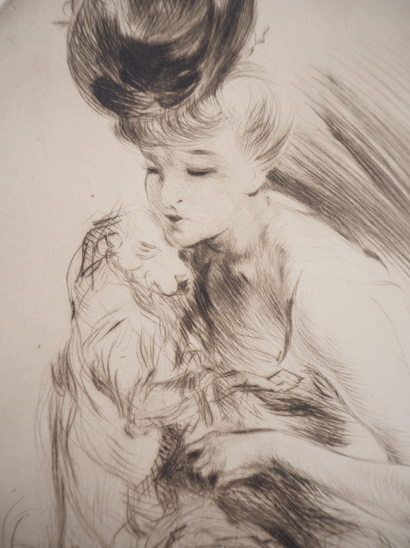 Jacques VILLON : La Dame au Chien, 1905 - Gravure (détail)