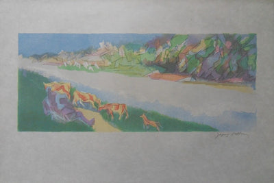 Jacques VILLON : La propriété de Virgile sur les bords du Mincio - Lithographie