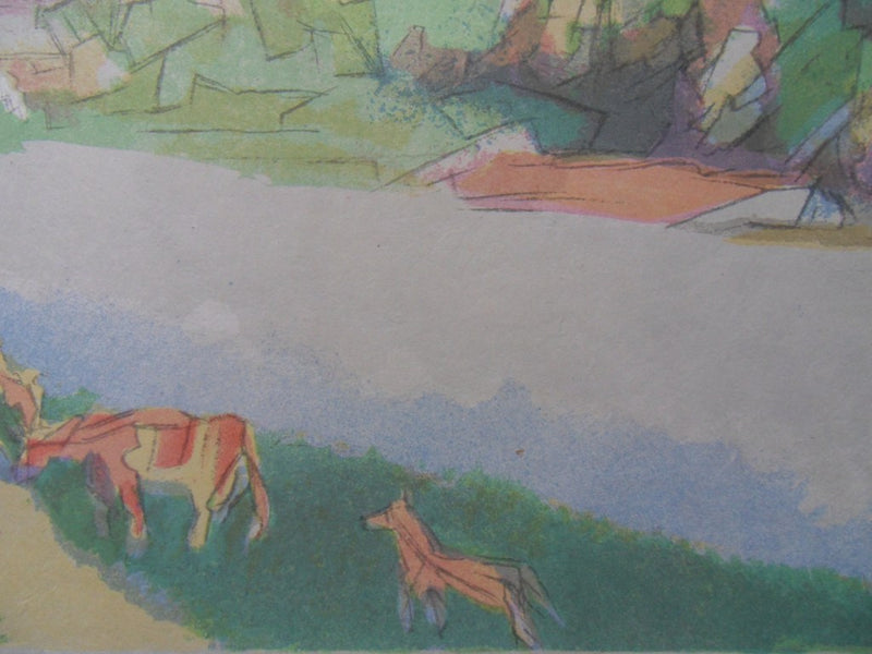 Jacques VILLON : La propriété de Virgile sur les bords du Mincio - Lithographie (détail)