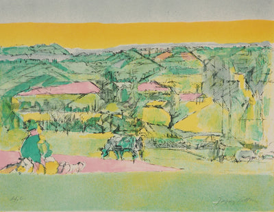 Jacques VILLON : Scène pastorale - Lithographie