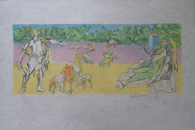 Jacques VILLON : Virgile explusé de sa terre par un centurion - Lithographie