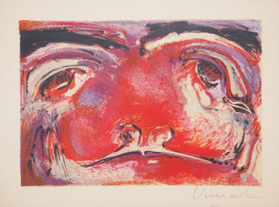 Jacques VIMARD : Visage expressif - Lithographie