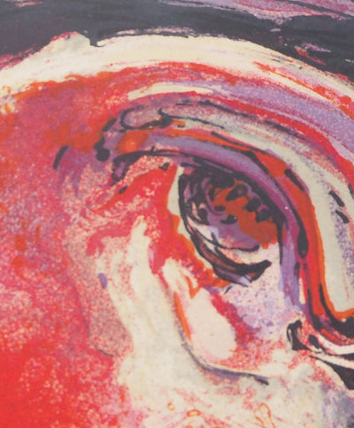Jacques VIMARD : Visage expressif - Lithographie (détail)