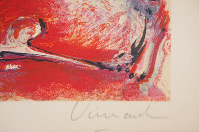 Jacques VIMARD : Visage expressif - Lithographie (détail)