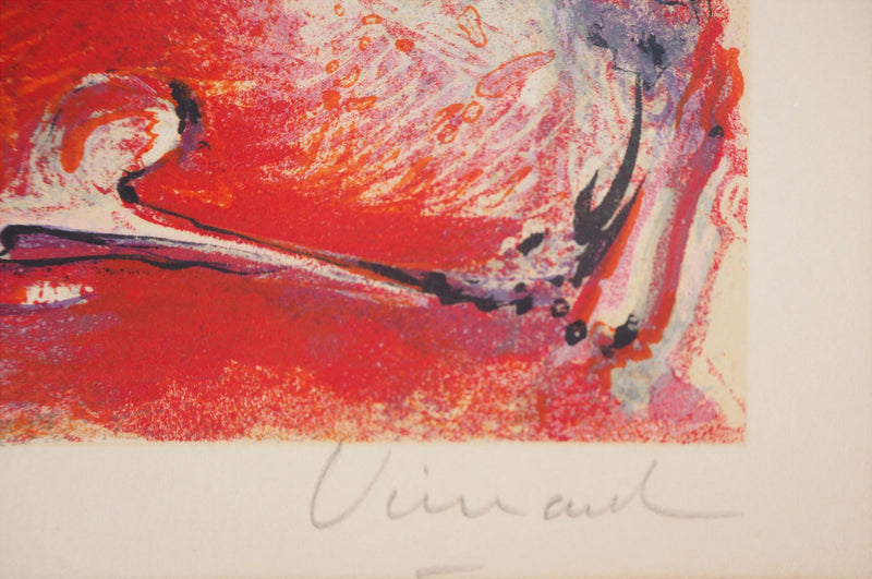 Jacques VIMARD : Visage expressif - Lithographie (détail)