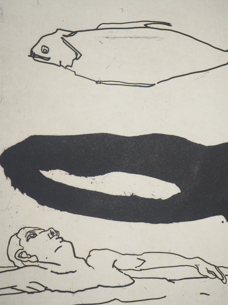 François VINCENT : Bain de minuit, 1995 - Gravure (détail)
