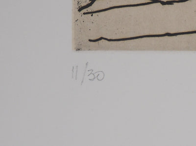 François VINCENT : Bain de minuit, 1995 - Gravure (détail)