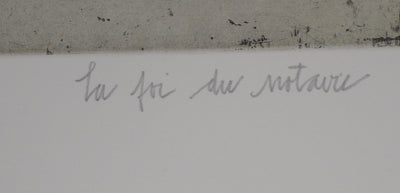 François VINCENT : La loi du notaire, 1995 - Gravure (détail)