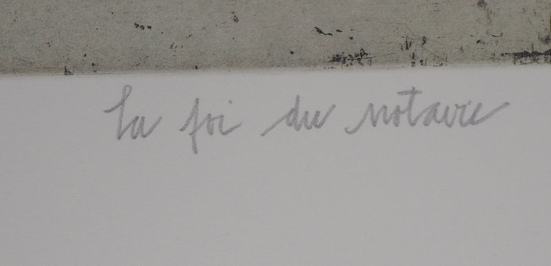 François VINCENT : La loi du notaire, 1995 - Gravure (détail)