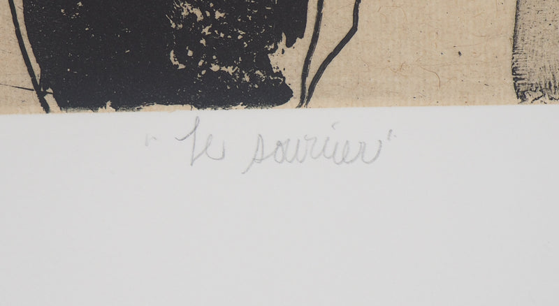 François VINCENT : Le sourcier, 1994  - Gravure (détail)