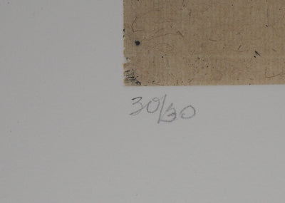 François VINCENT : Le sourcier, 1994  - Gravure (détail)
