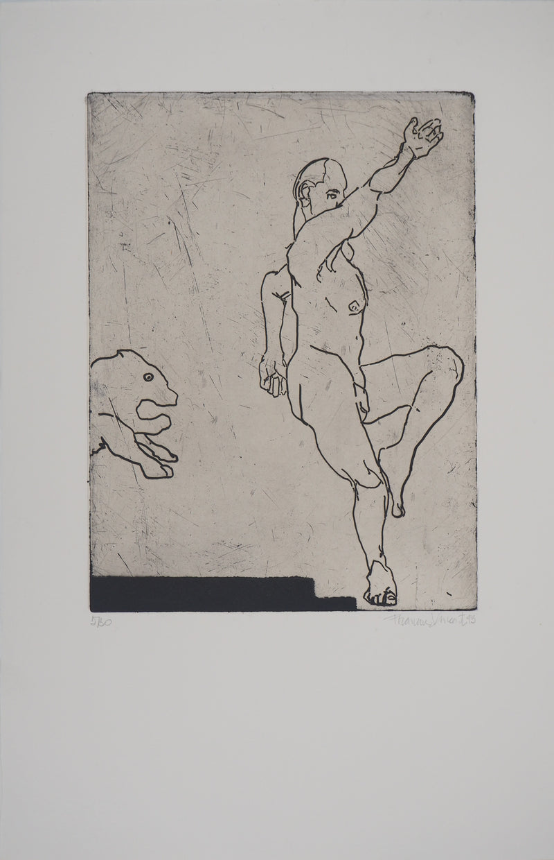 François VINCENT : Vitesse, hommage à la course, 1993 - Gravure