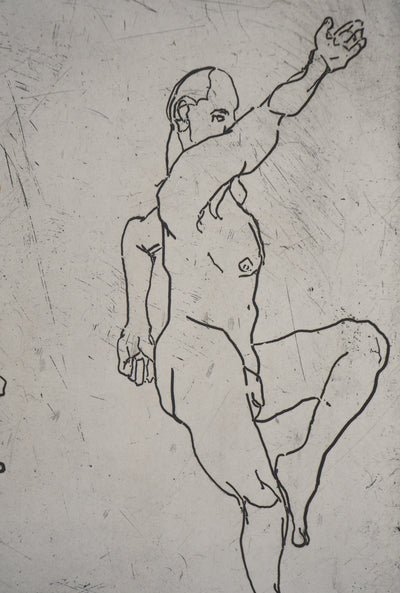François VINCENT : Vitesse, hommage à la course, 1993 - Gravure (détail)