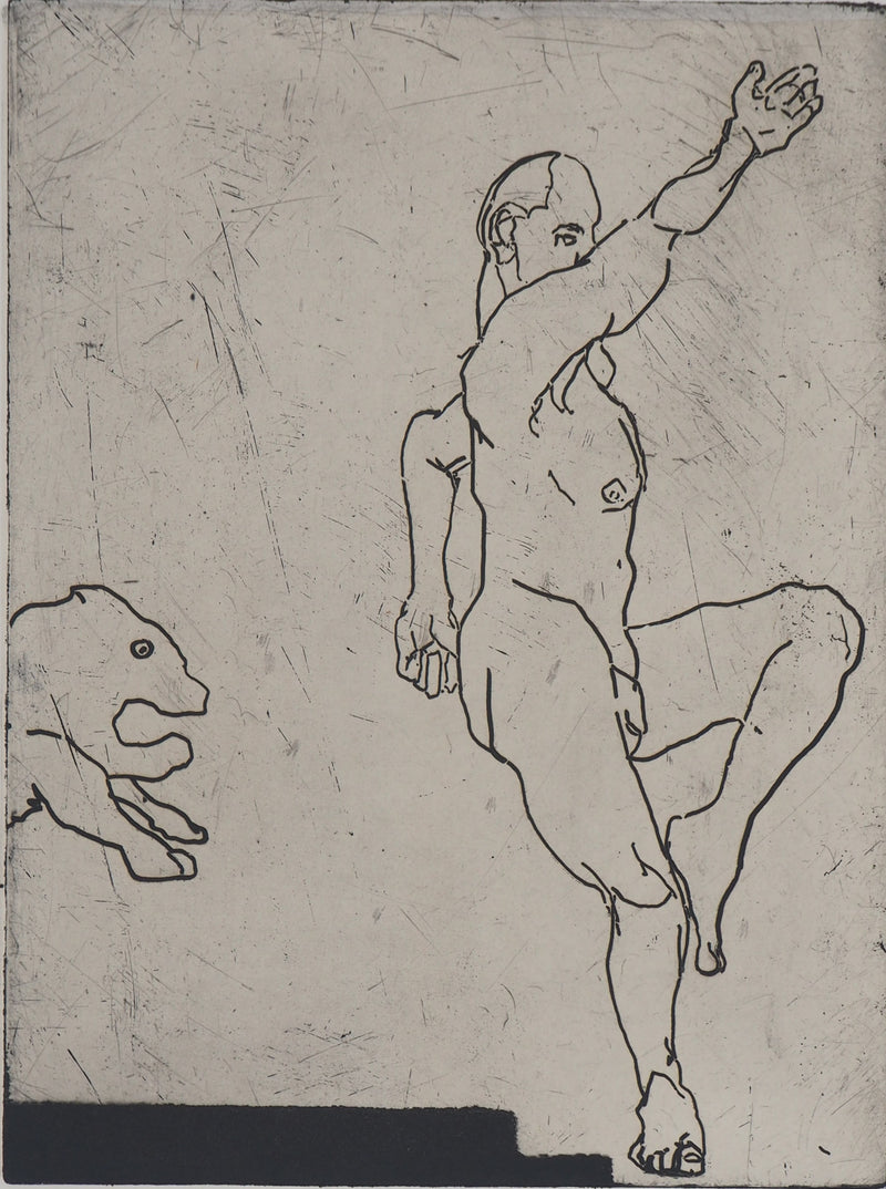 François VINCENT : Vitesse, hommage à la course, 1993 - Gravure (détail)