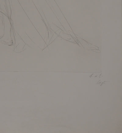 Ilse VOIGT : Danseur au dos courbé - Gravure (détail)