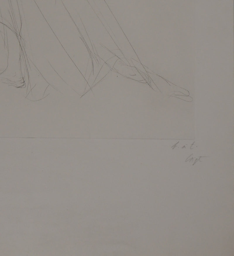 Ilse VOIGT : Danseur au dos courbé - Gravure (détail)