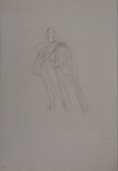 Ilse VOIGT : Danseur à l'épée - Gravure (détail)