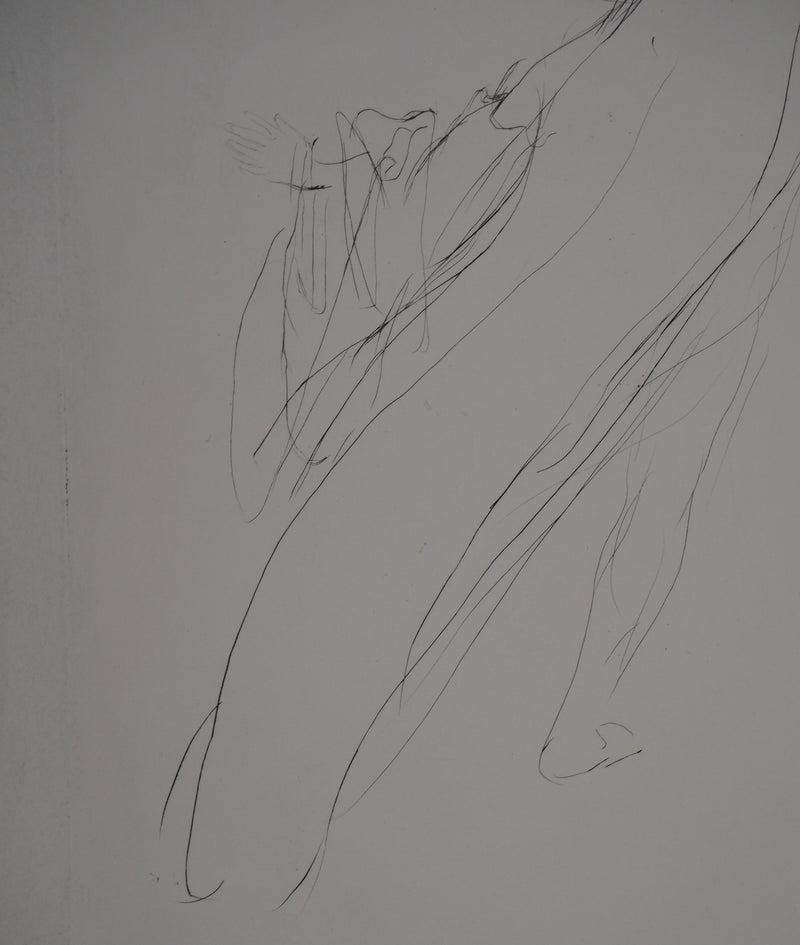 Ilse VOIGT : Danseur en mouvement - Gravure (détail)