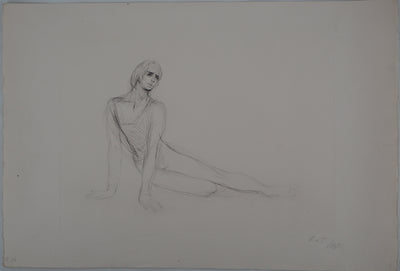 Ilse VOIGT : Danseuse assise - Gravure