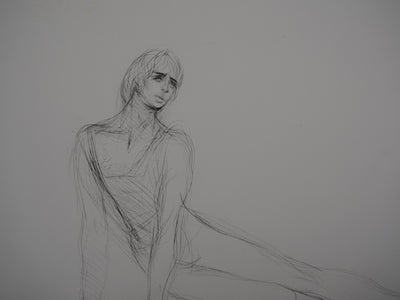 Ilse VOIGT : Danseuse assise - Gravure (détail)