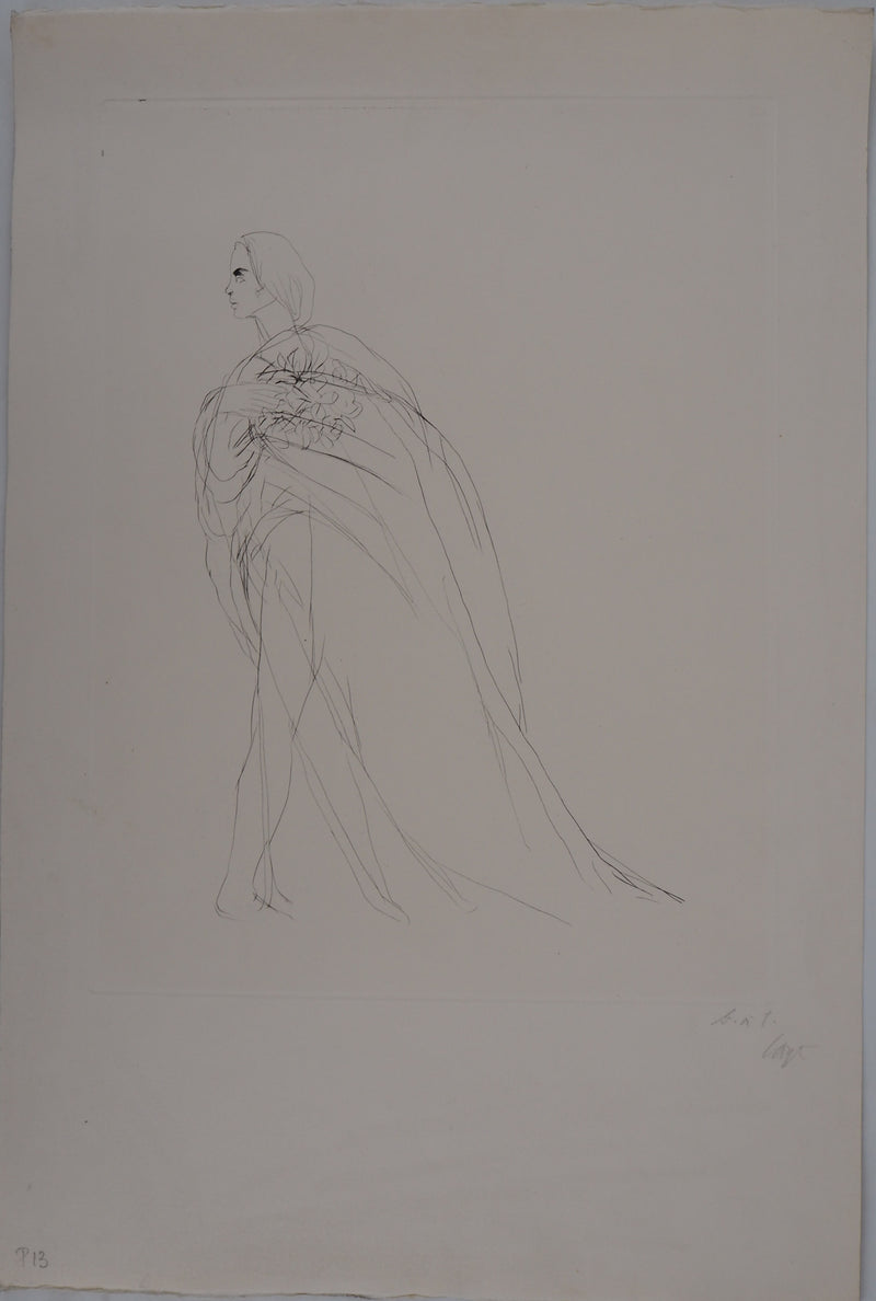 Ilse VOIGT : Danseuse au bouquet - Gravure