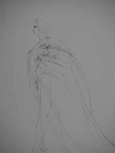 Ilse VOIGT : Danseuse au bouquet - Gravure (détail)