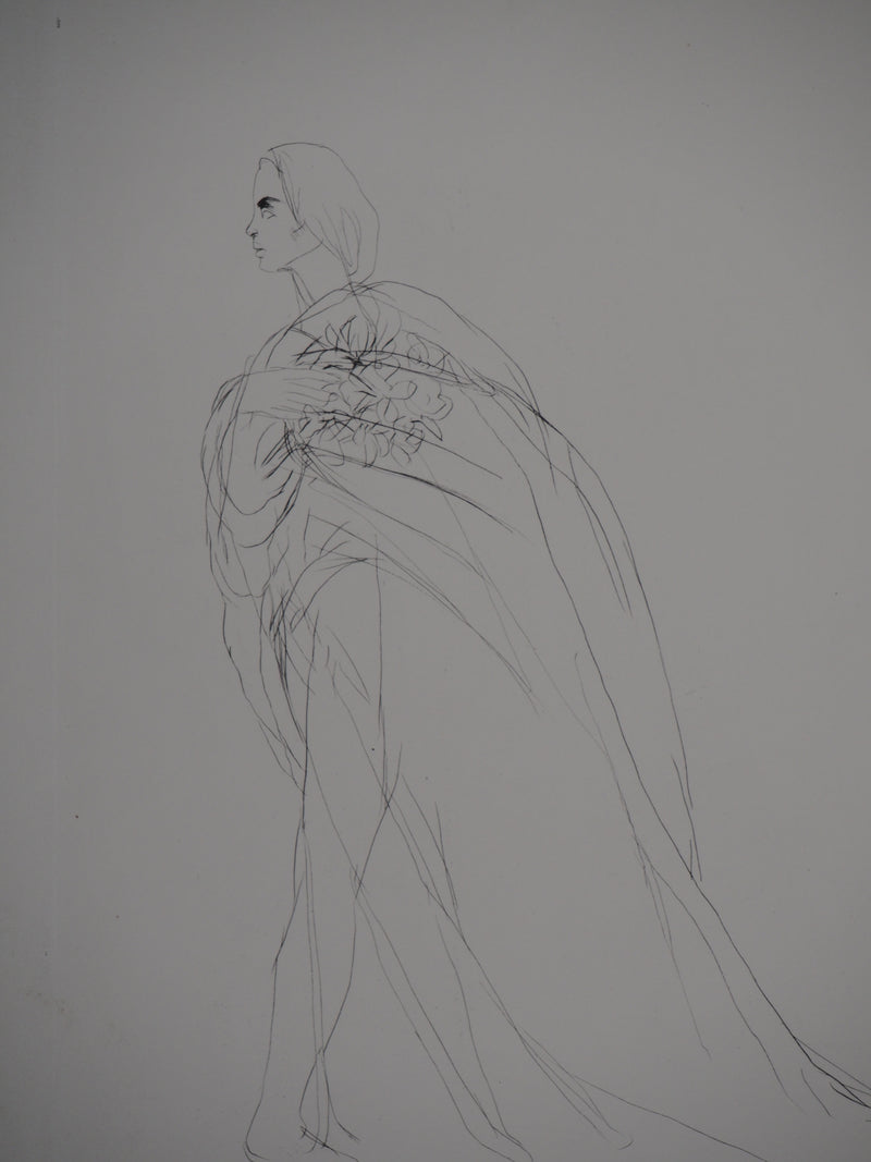 Ilse VOIGT : Danseuse au bouquet - Gravure (détail)