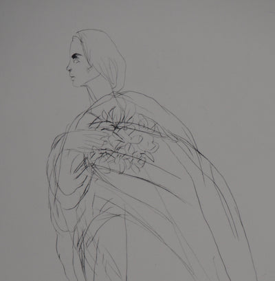 Ilse VOIGT : Danseuse au bouquet - Gravure (détail)