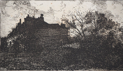 Antoine VOLLON : Maison dans la campagne - Gravure (détail)