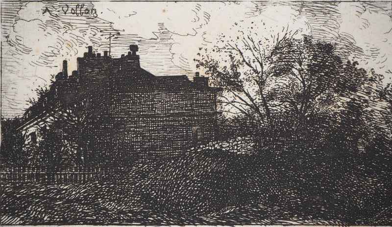 Antoine VOLLON : Maison dans la campagne - Gravure (détail)