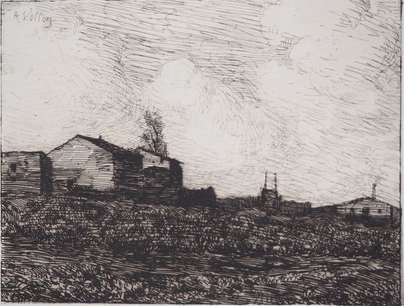 Antoine VOLLON : Paysages de campagne - Gravure (détail)
