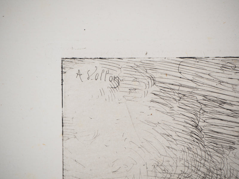 Antoine VOLLON : Paysages de campagne - Gravure (détail)