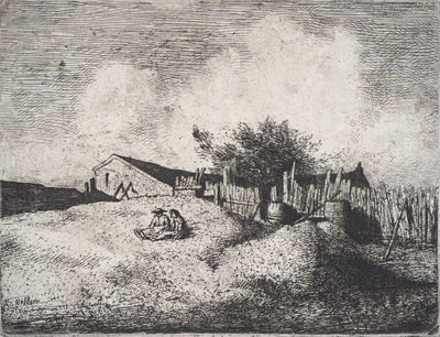 Antoine VOLLON : Paysages de campagne - Gravure (détail)