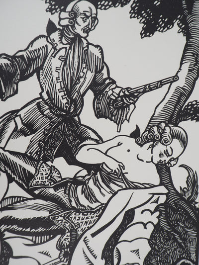 Maximilien VOX : Romanesque suranné, 1925 - Gravure sur bois (détail)