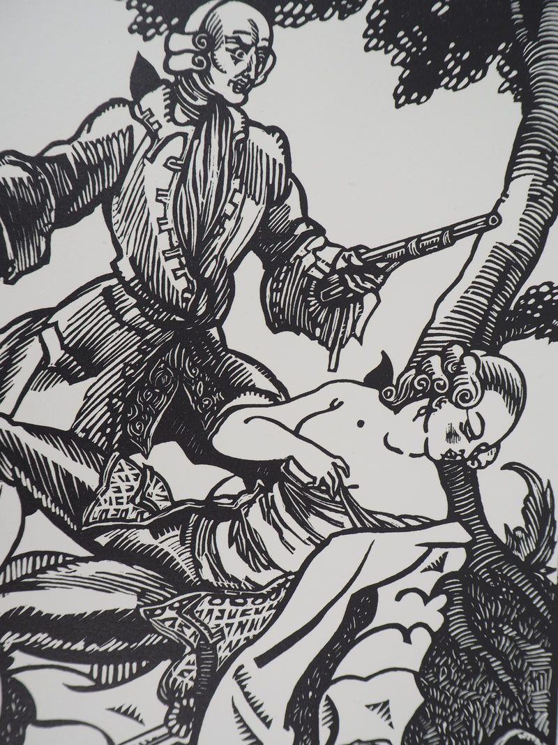 Maximilien VOX : Romanesque suranné, 1925 - Gravure sur bois (détail)