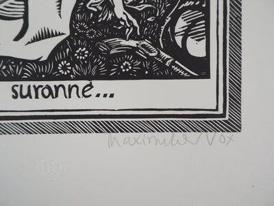 Maximilien VOX : Romanesque suranné, 1925 - Gravure sur bois (détail)