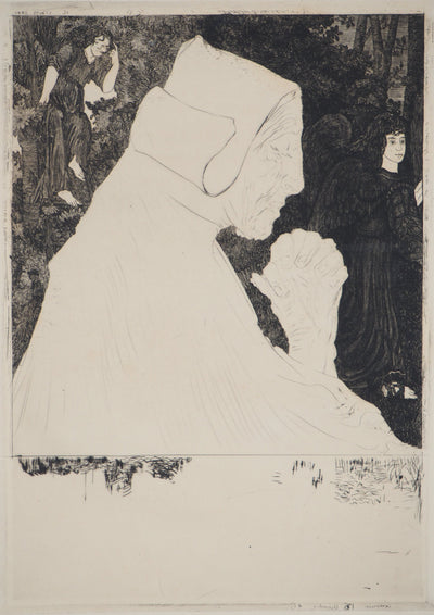 Jean VYBOUD : Bretonne en prière - Gravure