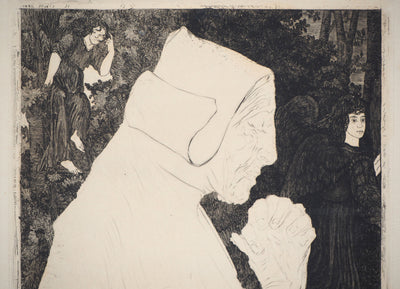 Jean VYBOUD : Bretonne en prière - Gravure (détail)